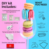 Macalicious Macaron Baking Mix - DIY Bake Your Own French Macarons Kit -Includes All Dry Ingredients, Pastry Bags with Piping Tip, Template, and Detailed Instructions - Great activity for Kids & Adults
