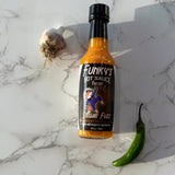 Heatonist Stellar Fuzz Hot Sauce by Funky's, Lingering Heat With Flavors Of Habanero, Savory Garlic & Ginger, Made With All Natural Ingredients, 5 fl