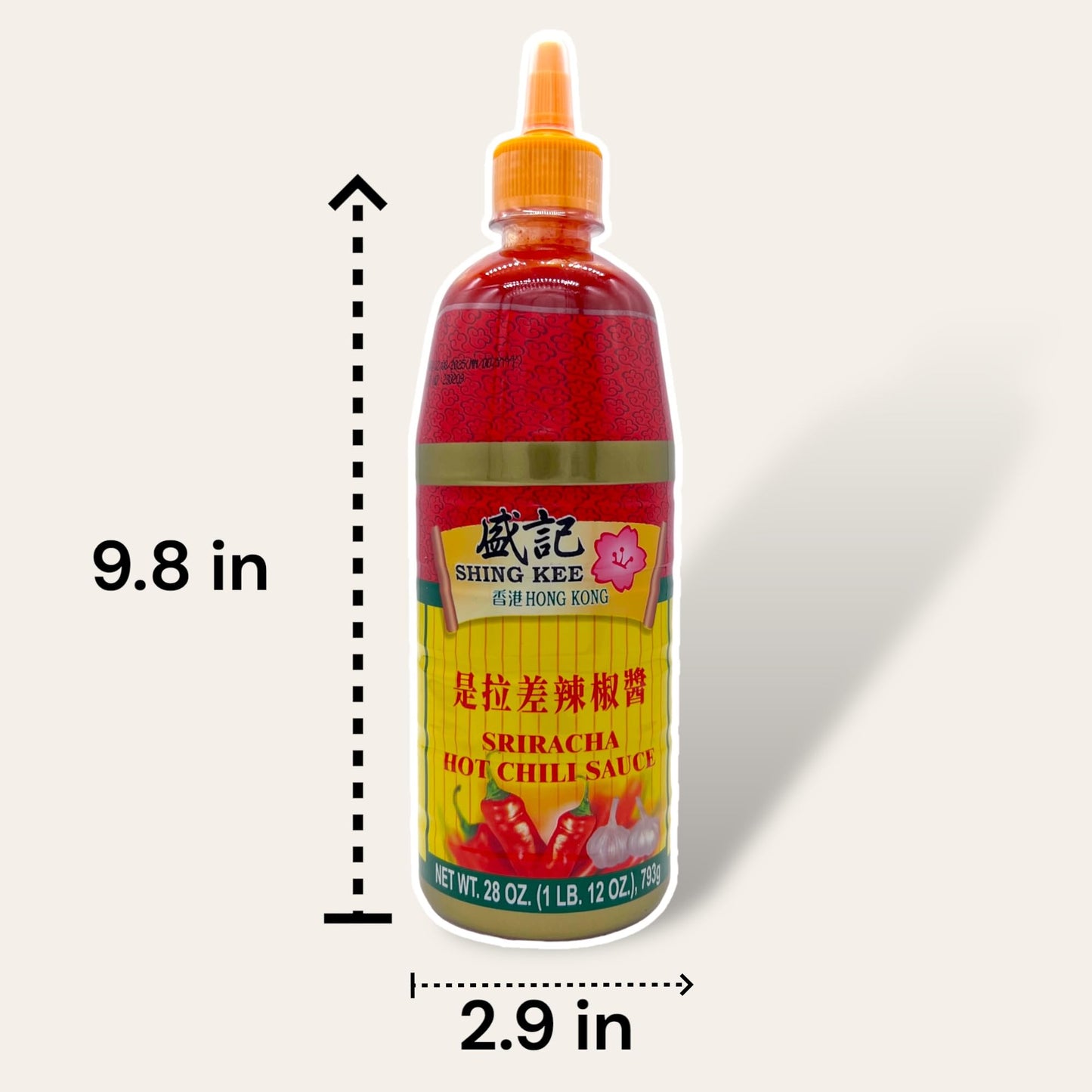 Shing Kee Sriracha Hot Chili Sauce - 28 oz., Bigger Size for Longer Use!