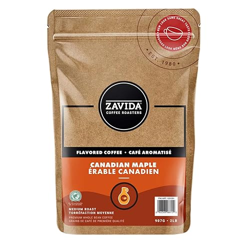 Zavida Canadian Maple, Medium Roast, Premium Whole Bean Coffee, 907g/2 lbs. Bag (Imported from Canada)