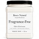 Roses Natural Carpet Deodorizer Powder - 32 oz Value Size | Plant-Based Baking Soda Formula | Odor Eliminator for Carpets, Rugs, Upholstery & Pet Beds