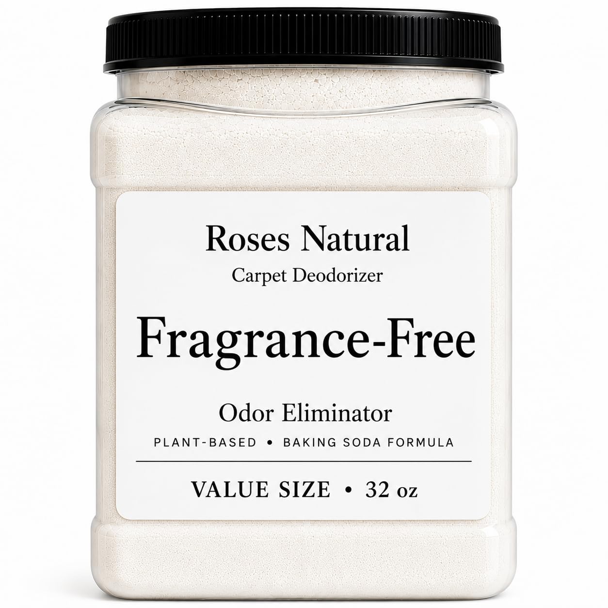Roses Natural Carpet Deodorizer Powder - 32 oz Value Size | Plant-Based Baking Soda Formula | Odor Eliminator for Carpets, Rugs, Upholstery & Pet Beds