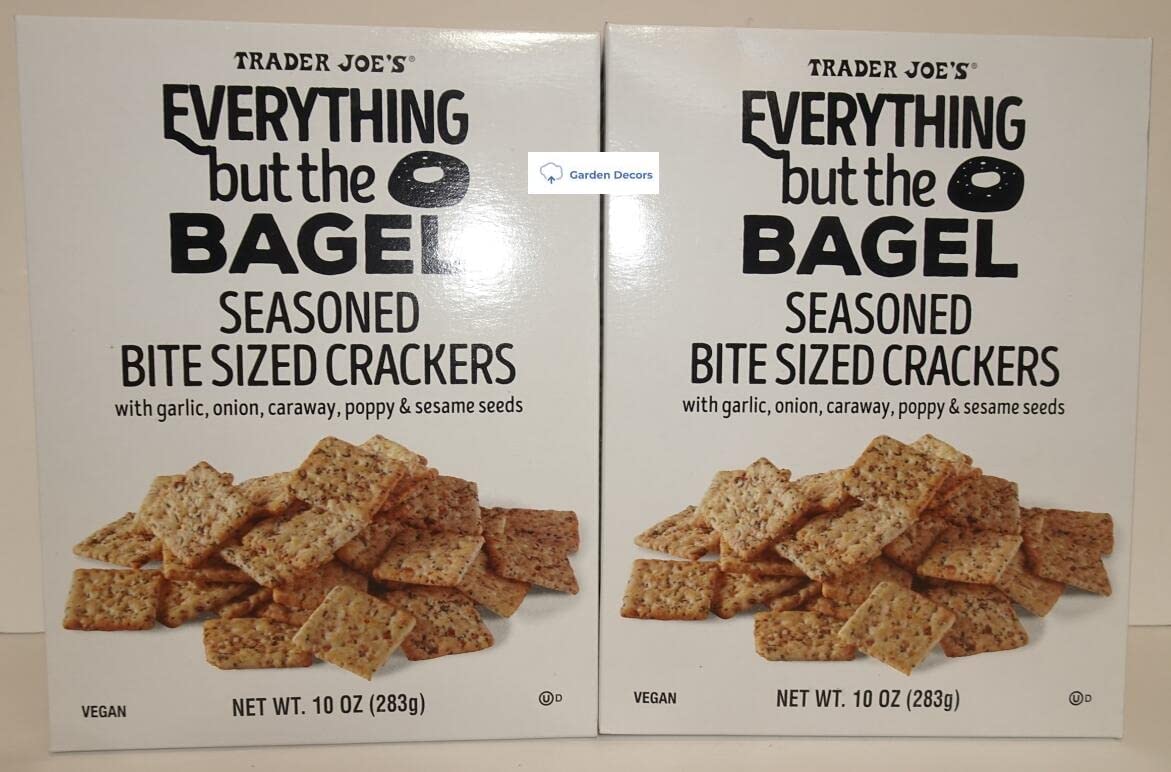 Trader Joes Everything but the Bagel Seasoned Bite Sized Crackers 10oz 283g (Two Boxes), Pack of 2