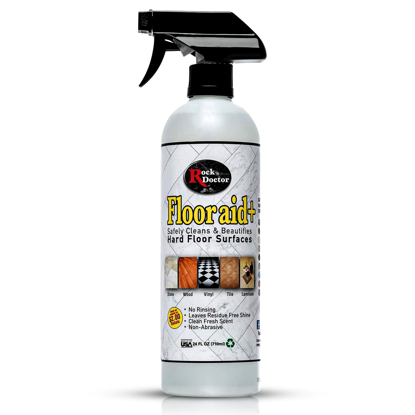 Flooraid+ Hard Floor Cleaner, Multi-Surface Formula for Tile, Stone, Laminate, and Granite, 24 oz, Cleaning 1 Pk