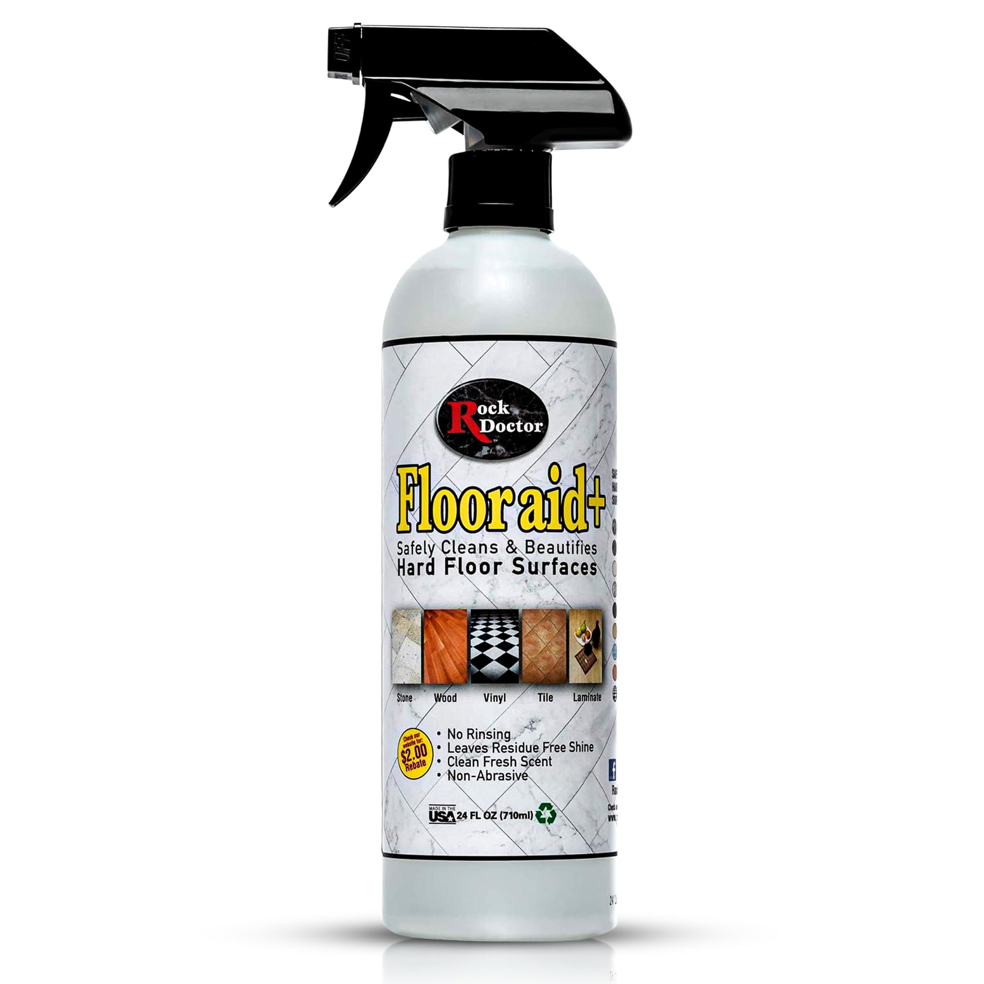 Flooraid+ Hard Floor Cleaner, Multi-Surface Formula for Tile, Stone, Laminate, and Granite, 24 oz, Cleaning 1 Pk