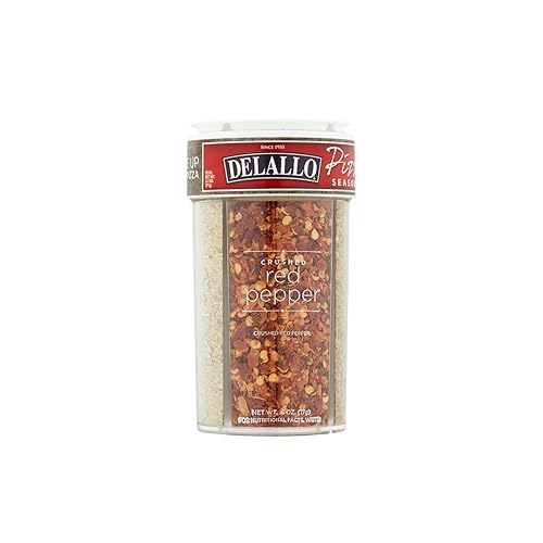 DeLallo 4 Spice Variety Pizza Seasoning Shaker, with Red Pepper, Garlic, Cheese, Italian Herb, Italian Seasoning for Garlic Knots and Calzones, 3.2 oz