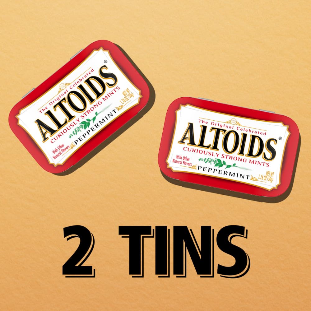 ALTOIDS Peppermint Breath Mint Tins, 3.52 Oz (Pack of 2)