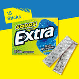 Extra, Sours Blue Raspberry Sugar Free Chewing Gum Sour Candy Fruit Gum, 15 Stick Pack, 15 Count