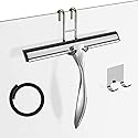 Shower Squeegee Set, 10-Inch Stainless Steel Squeegee for Bathroom, Shower Doors, Mirrors, Tiles, and Car Windows - 100% Streak Free, Includes Shower
