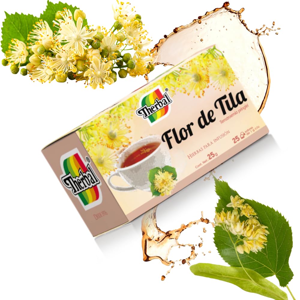 Té de Flor de Tila (Linden Flowers Tea) - 25 Bags - 100% Natural, Vegan - Premium Therbal Brand
