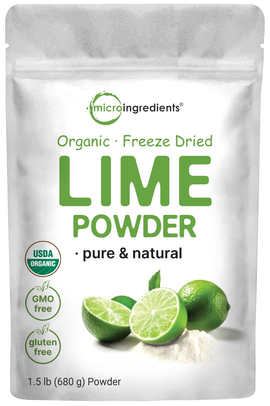 Organic Freeze-Dried Lime Powder, 1.5lbs | Raw Lime Juice Flavor, Sugar Free Drink Mix, Rich in Vitamin C | Water Flavor Enhancer, Great for Beverages