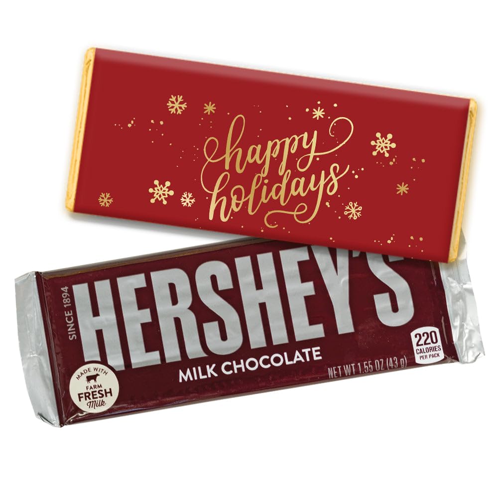 Christmas Candy Personalized Happy Holidays Chocolate Bars (36 Count)