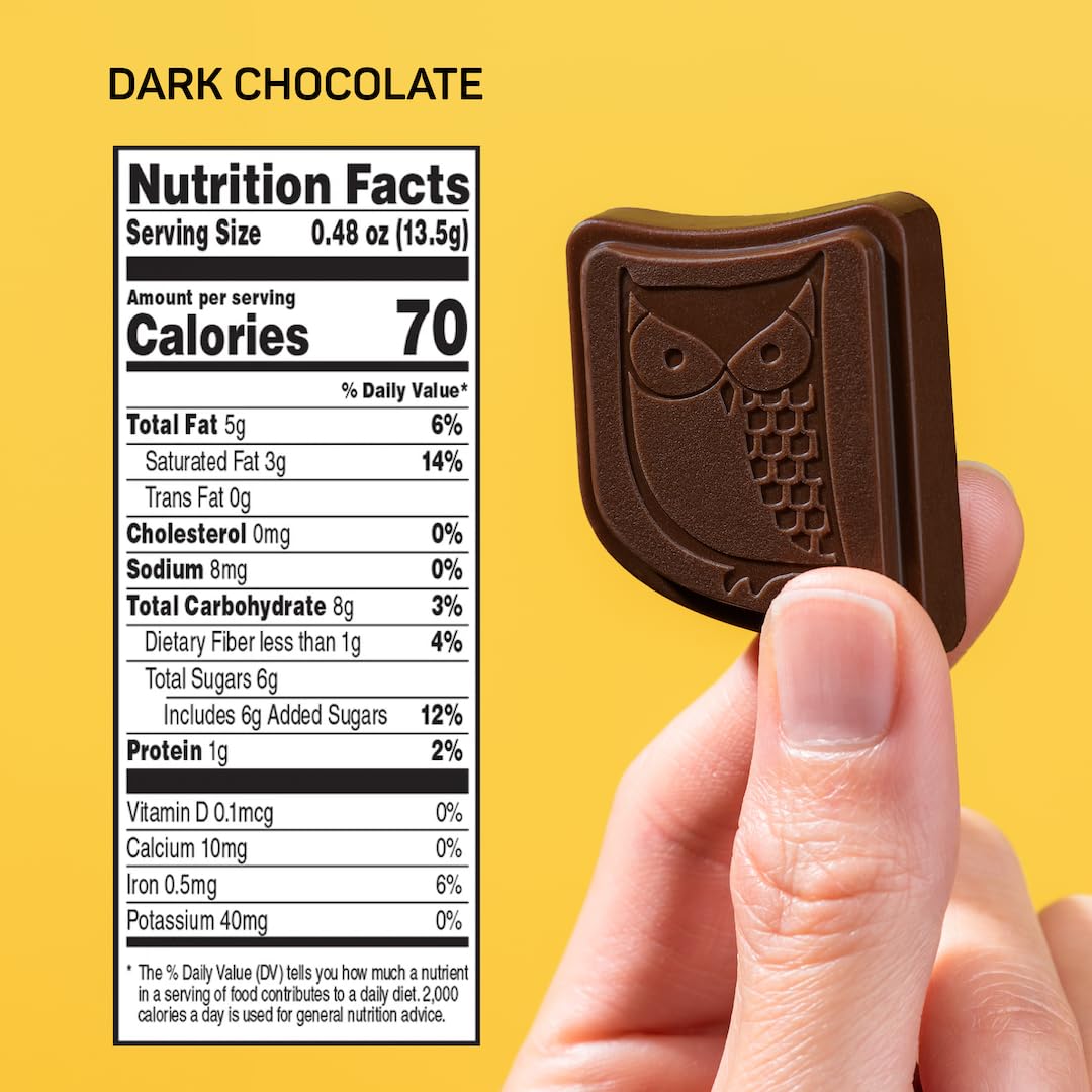 AWAKE - Caffeinated Chocolate Bites - Dark Chocolate, 50 Bites - 50mg Caffeine - Individually Wrapped Energy Bites - Coffee Alternative - Fairtrade