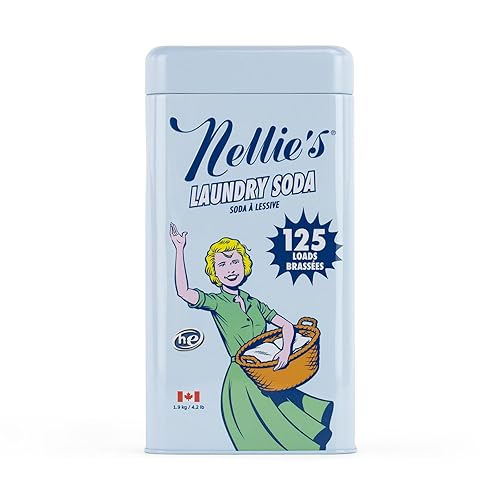 Nellie’s Laundry Soda 125 Loads - Laundry Powder Detergent - 4 Ingredients - No Residue - HE & Septic Safe - Made in Canada