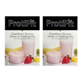 PROTIFIT - High Protein Strawberry Banana Pudding & Shake Mix 2 Pack, 15g Protein, Low Calorie, Low Fat, Low Carb, Aspartame Free, Idea Protein