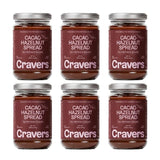 Cravers Cacao Hazelnut Spread - 80% Hazelnut - No Refined Sugar, Vegan, Palm Oil Free & Non-GMO, Creamy Chocolate Spread | 12 oz Jar | Plant Based