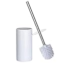 Creative Scents Estella White Toilet Brush Set - Decorative Bathroom Toilet Bowl Brush and Holder - Ventilated Toilet Cleaner Brush with Strong