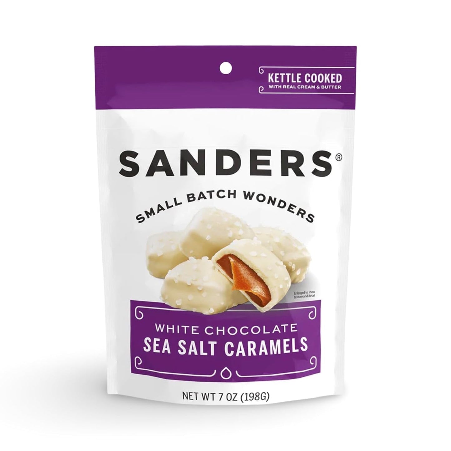 Sea Salt White Chocolate Caramels 7 oz. Pouch by Sanders
