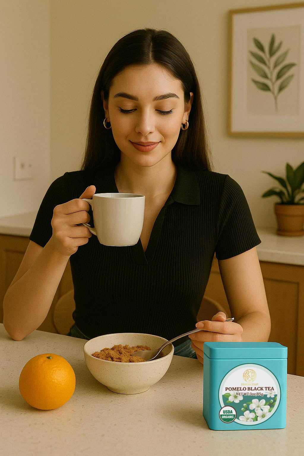 Essencesip Citrus Blossom Black Tea Loose Leaf, 3oz Tin - Traditional Floral Scenting with Pomelo Blossoms, Refreshing Aroma and Smooth Finish,Iced or