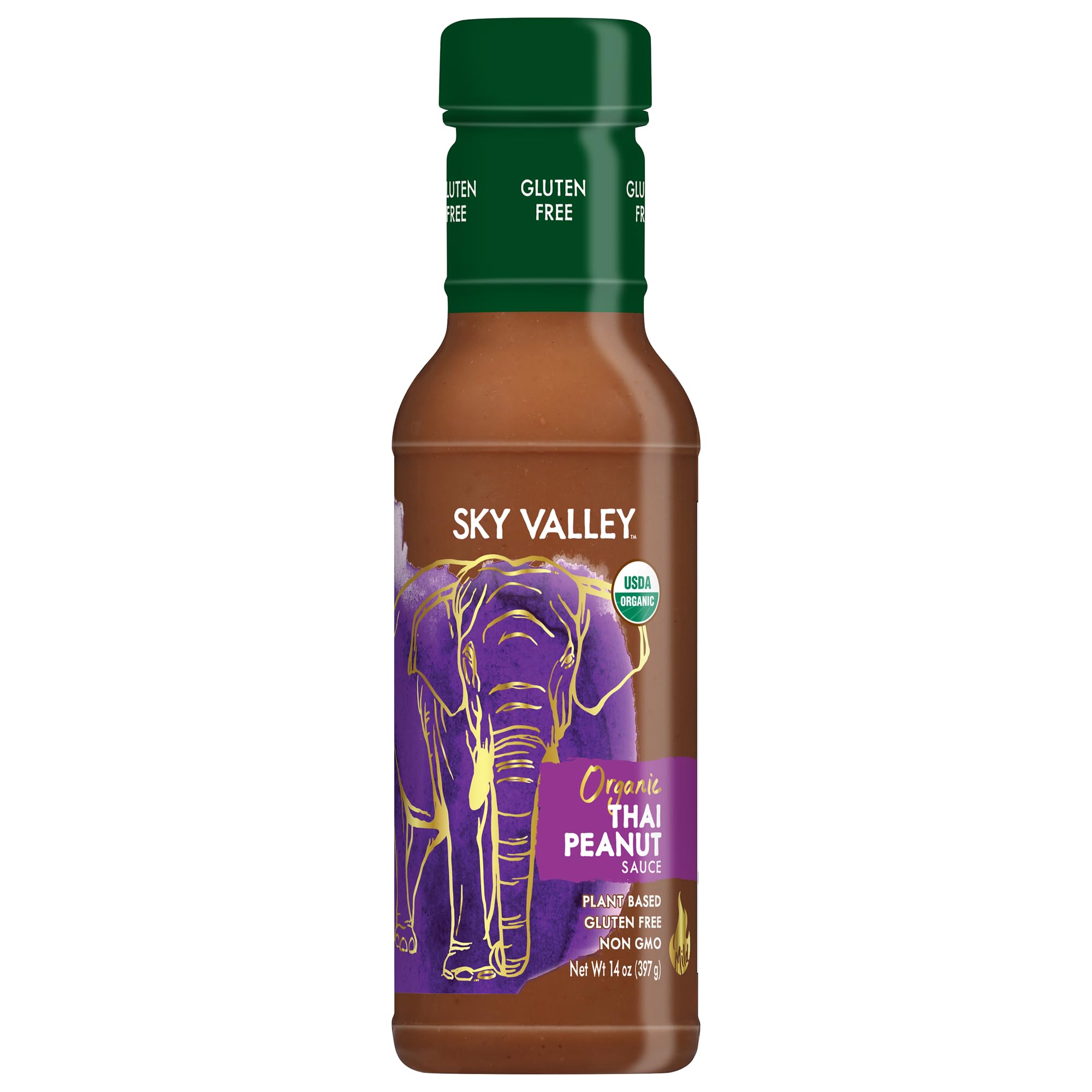 Sky Valley Thai Peanut Sauce - Gluten Free Peanut Sauce, Mild Heat, Authentic Flavor, Organic, Vegan, Non GMO, Gluten Free, Peanut Sauce for Spring