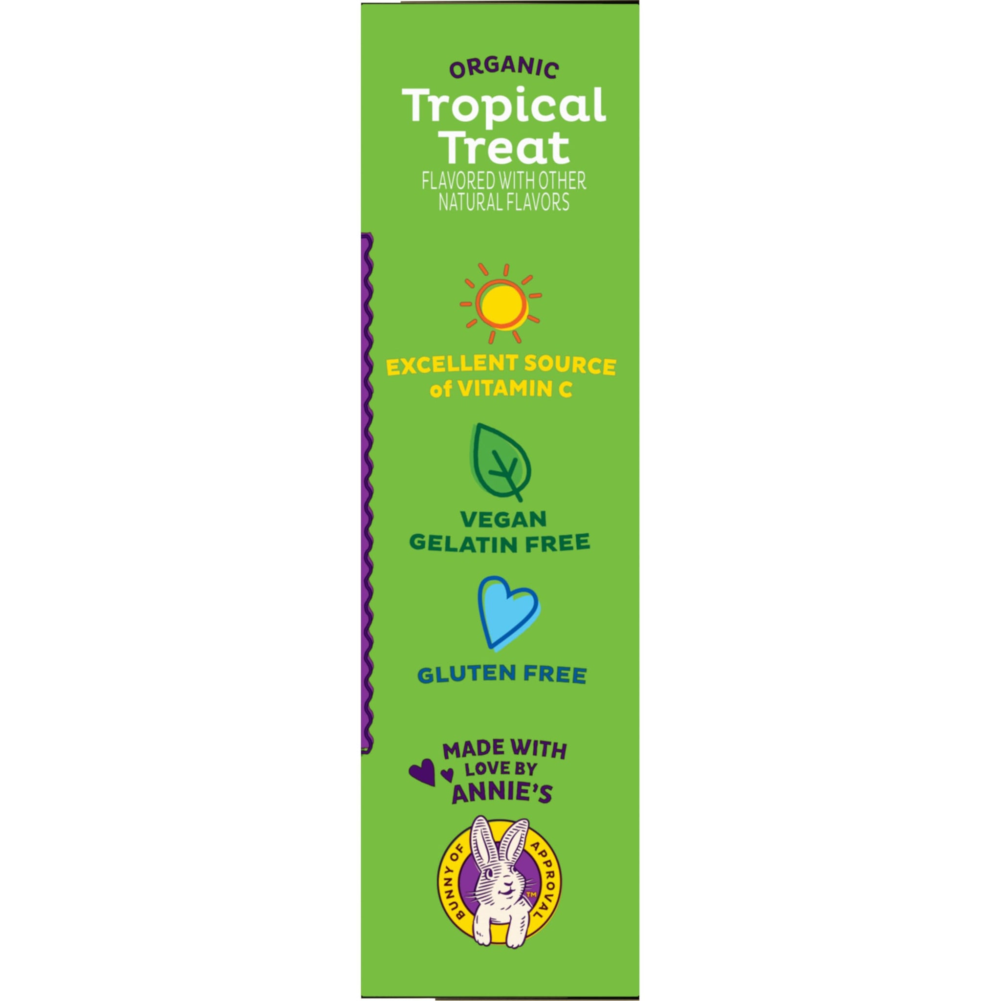 Annie's Organic Bunny Fruit Flavored Snacks, Tropical Treat, Gluten Free, 10 Pouches, 7 oz