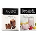 PROTIFIT - High Protein Chocolate & Strawberry Banana Pudding & Shake Mix 2 Pack, 15g Protein, Low Calorie, Low Fat, Low Carb, Aspartame Free, Idea