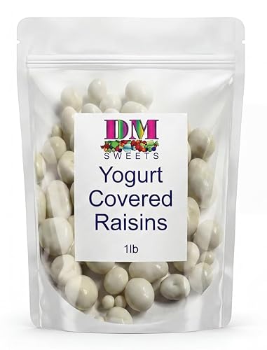 Yogurt Covered Raisins - 1 lb Bulk Bag of Fresh Gourmet Sweet Creamy Chewy Coated Dipped Raisins