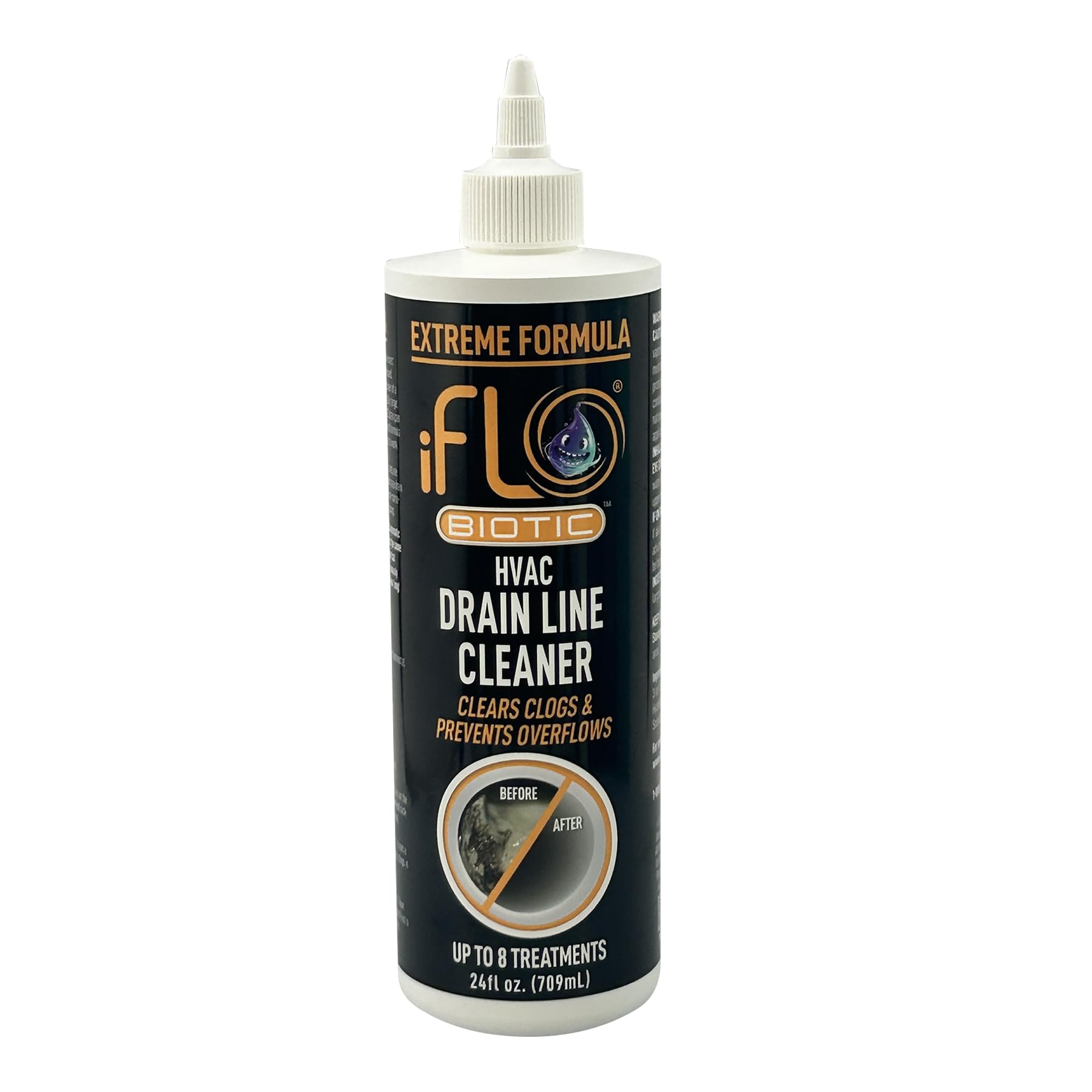 iFLO® Extreme A/C Drain Line Cleaner - Fast-Acting, Long-Lasting HVAC System Solution for Tough Clogs & Buildup - Professional Liquid Drain Cleaner