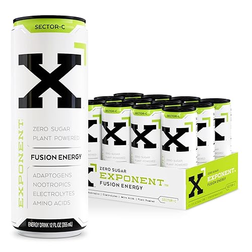 Exponent - Sector-C Fusion Energy Drink | Pack of 12, 355mL Cans | Light & Crisp Citrus Blend | Zero Sugar & Sucralose | Naturally Sourced Caffeine |