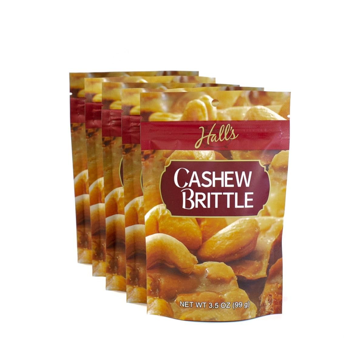 Cashew Brittle Snack Bags, 3.5 oz (5 count)