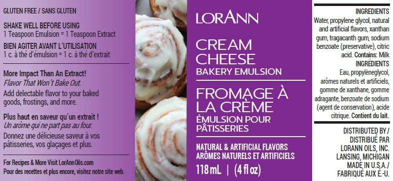 Lorann Oils Cream Cheese, Lemon, Strawberry Bakery Emulsion: Triple Flavor Blend, Ideal for Enhancing Complex Flavors in Baked Goods, Gluten-Free