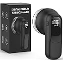 Fabric Shaver, Lint Remover Rechargeable with 3 Speeds, 6 Leaf Blades, Digital LED Display to Remove Fuzz Lint Balls for Clothes, Furniture, Sweater