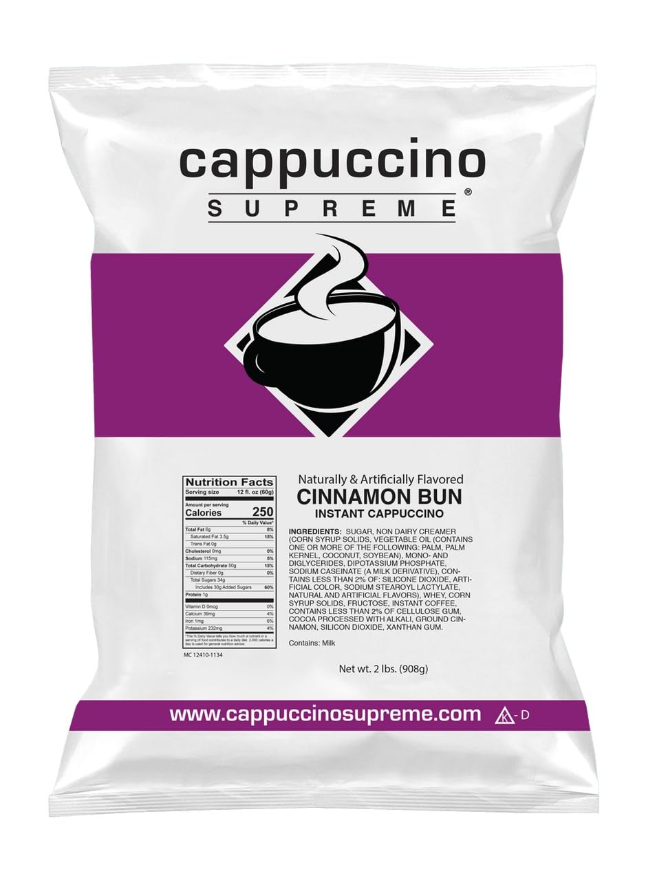 Cinnamon Bun Instant Cappuccino Mix 2 Lb Bag