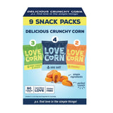 LOVE CORN Variety Pack - Sea Salt, Sour Cream & Onion, Cheddar - Crunchy Roasted Corn Snack, Gluten Free, Vegan - Alternative to Chips, Nuts