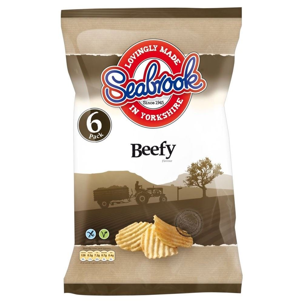 Seabrook Crinkle Cut Crisps - Beefy (6x25g)