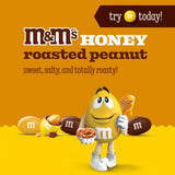 M&M'S Honey Roasted Peanut Milk Chocolate Candy Full Size Salty and Sweet Nutty On the Go Snack, 1.74 oz Pack