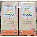 Trader Joe's Organic Ginger Turmeric Heabal Tea Caffeine Free 1.6oz 45g (Two Boxes)