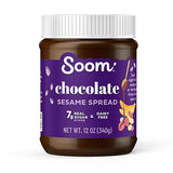Soom Foods Chocolate Sesame Spread - 12oz | Made with 3 Ingredients, Low Sugar, Dairy-Free, No Nuts, No Gluten, Palm Oil-Free | 5g Protein | Better