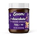 Soom Foods Chocolate Sesame Spread - 12oz | Made with 3 Ingredients, Low Sugar, Dairy-Free, No Nuts, No Gluten, Palm Oil-Free | 5g Protein | Better