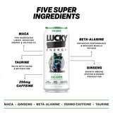 Lucky Energy Sugar Free Energy Drinks, OG Luck, 16oz Cans (12-Pack) Healthy, Zero Sugar Energy Drink with Maca, Ginseng, Beta-Alanine, Taurine & 200mg