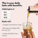 Pop & Bottle Vanilla Oat Milk Lattes - Cold Brew, Sustainably Sourced Marine Collagen, MCT Oil, Organic, Dairy Free, Gluten Free, Lightly Sweetened