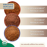 Blue Lotus Chai Tea - Harmony Collection Variety Box - Makes 50 Cups - Traditional, Rooibos & Golden Rooibos Masala Spiced Chai Powder - Instant