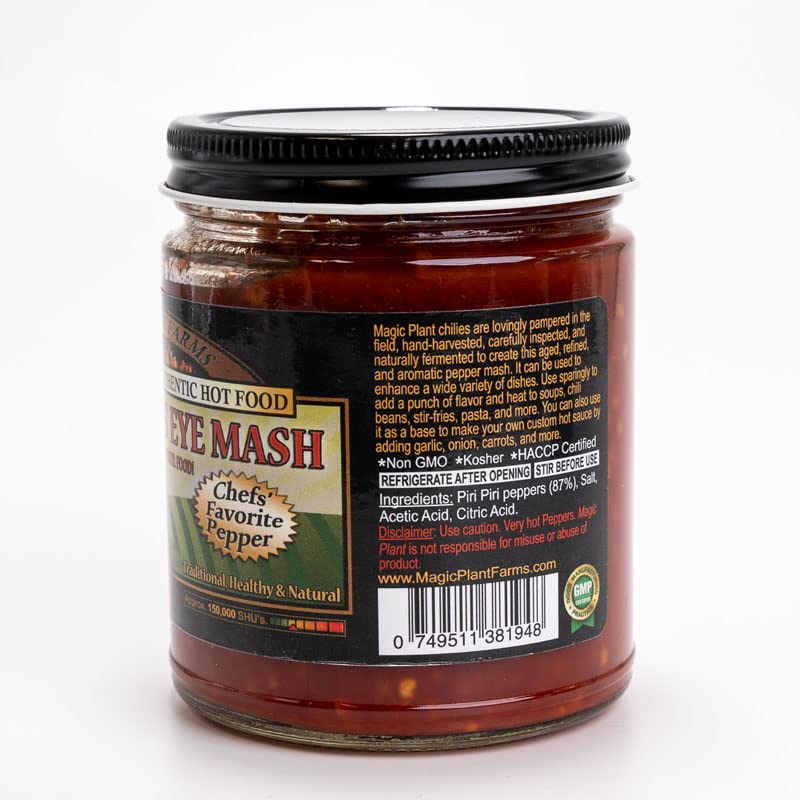 African Bird's Eye Pepper Mash by Magic Plant - 9 Oz Jar, Piri Piri Birdseye Fermented Chili Sauce - 50K - 175K SHU Bright Fiery | Authentic African