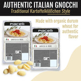 Piacelli Potato Gnocchi- Fresh Gnocchi Pasta Made with Organic Durum Wheat for Authentic Italian Taste- Healthy Pasta with Simple, Nutritious