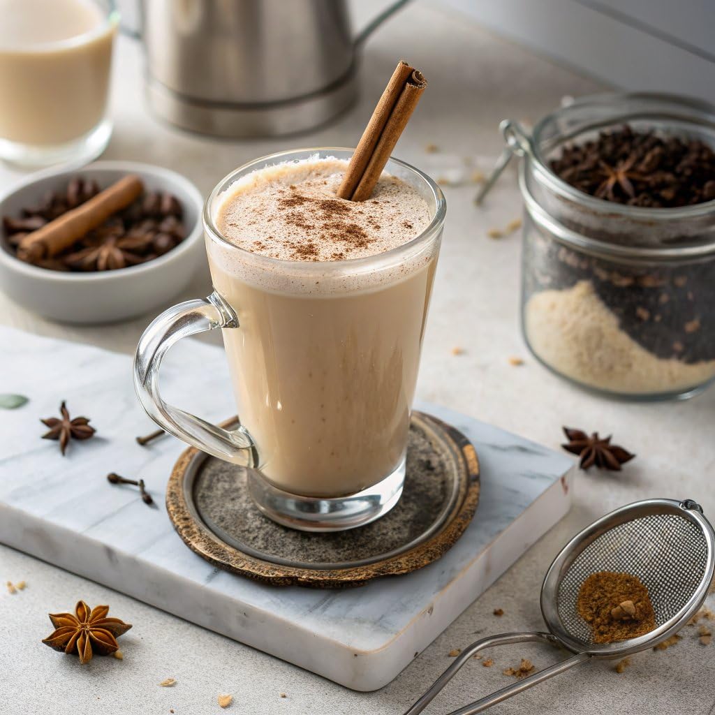 Flamingo Vanilla Decaffeinated Reduced Calorie Chai Tea Latte Mix, 48 Oz, Decaf Black Tea, Organic Spices, Sugar Free, Dairy Free, Serve Hot or Cold