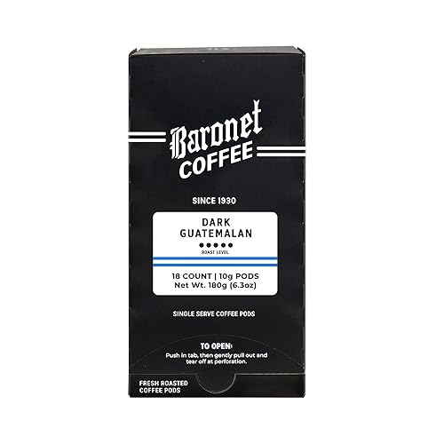 Baronet Coffee Pods [French Roast Kenya-54 Pods] Single Cup Use, Like Senseo [3 Boxes of 18 Single Serve 10 Gram] Regular Strength [Dark French Roast
