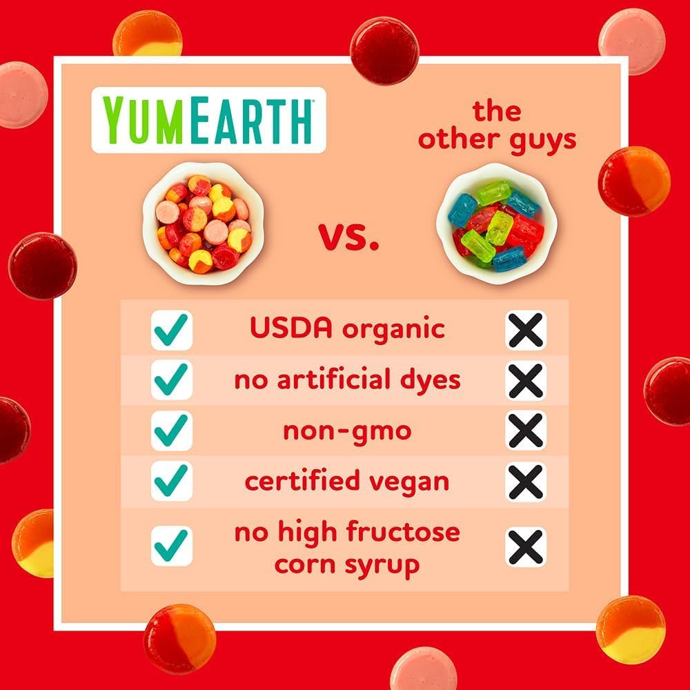 YumEarth Organic Fruit Drops - Variety Flavored Natural Hard Candy, Fruit Candy for Kids - Allergy Friendly, Non GMO, Gluten Free, Vegan (Bulk Pack)