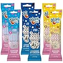 Dippin’ Dots Magically Flavored Milk Straws, Cotton Candy, Cookies 'n Cream, and Banana Split, 6-Pack Party Bundle (30 Count) | Fun Magic Straws
