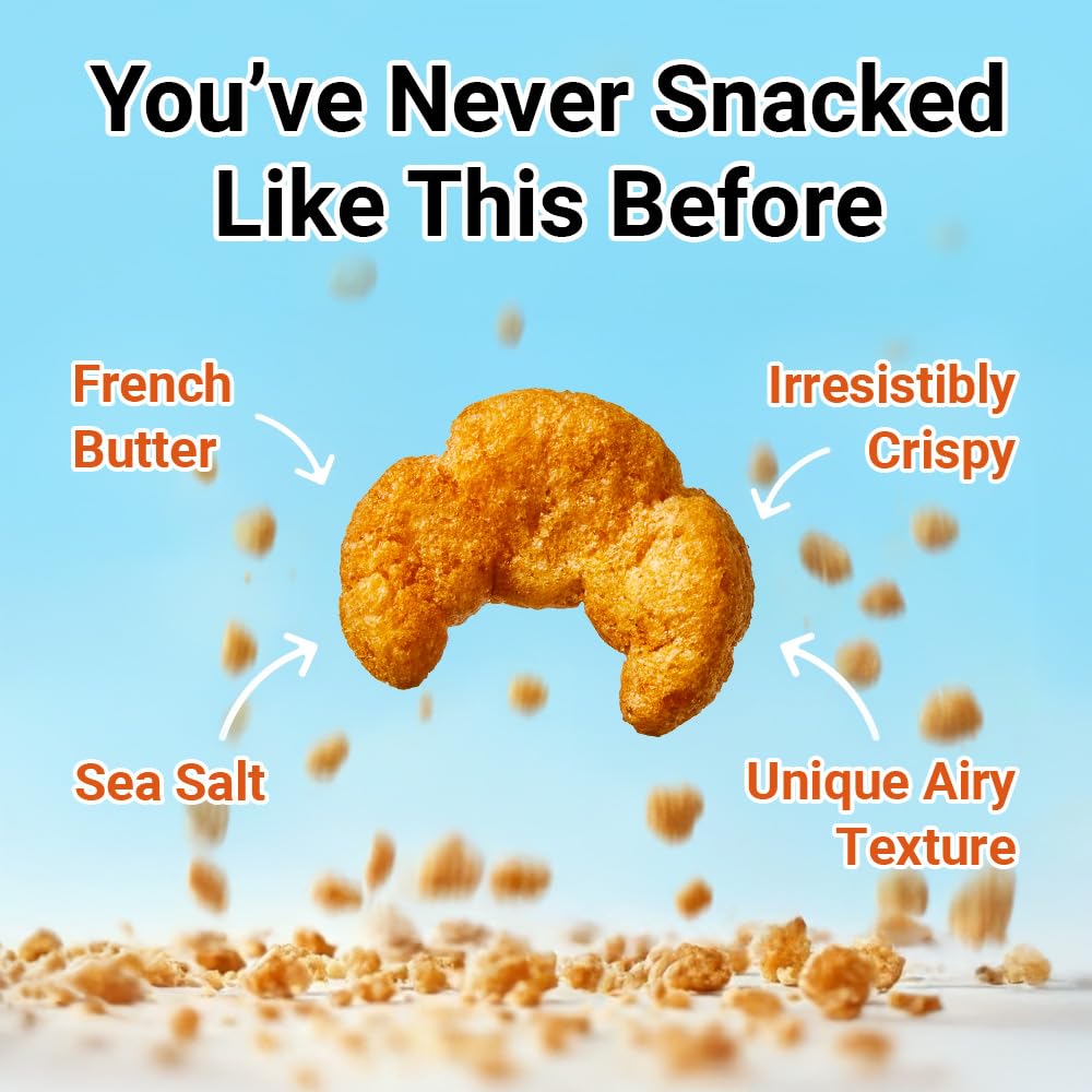 Nongshim Ppang Bujang Salted Butter Roll Snack - Savory and Salty Baked Good with Salted Butter, Croissant Shaped, Soft and Crunchy Korean Snack, 1.94