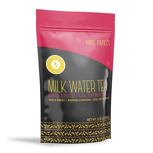 Mrs.Patel's Lactation Tea, Chai Spice Blend, Rich and Sweet, For Breastfeeding and Pumping Moms, Drink Iced or Hot, Loose Leaf, Caffeine-Free